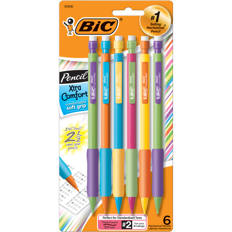 (6 Pk) Bic Matic Grip Mechanical