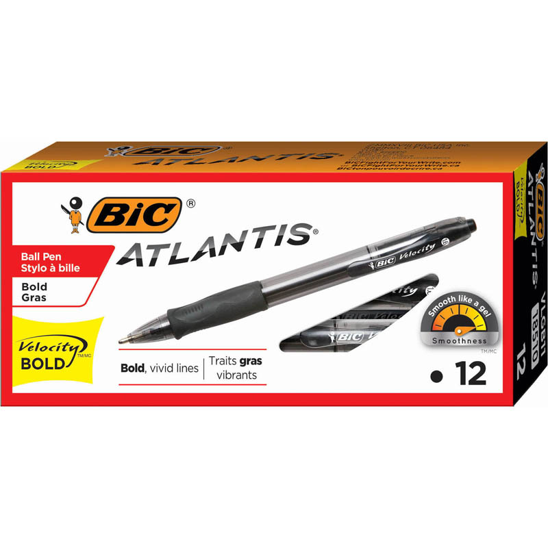 Bic Velocity Bold Blk 12ct Pens