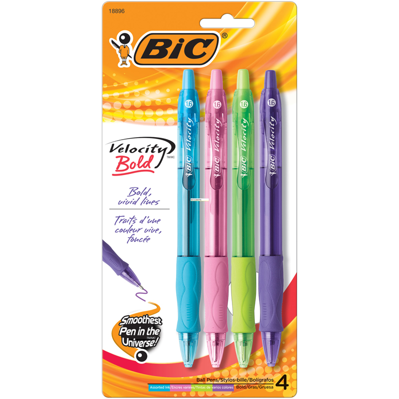 Bic Velocity Bold Ball Pens 4ct