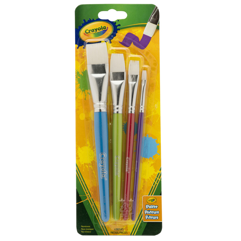 Crayola Big Paintbrush Set Flat 4pk