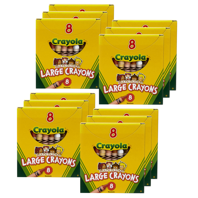 (12 Bx) Multicultural Crayons Large