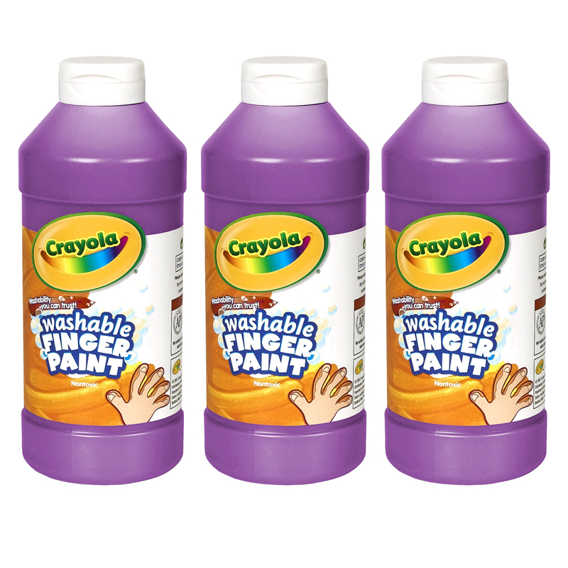 (3 Ea) Washable Fingerpaint 16oz