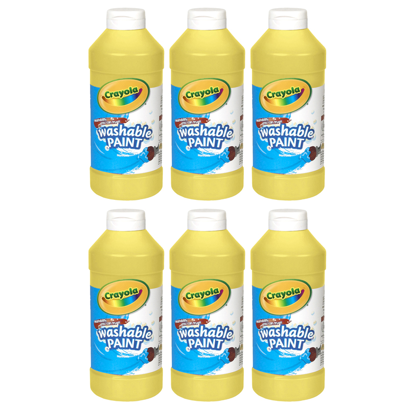 (6 Ea) Crayola Washable Paint 16 Oz