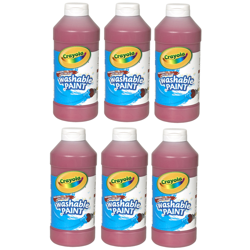(6 Ea) Crayola Washable Paint 16 Oz