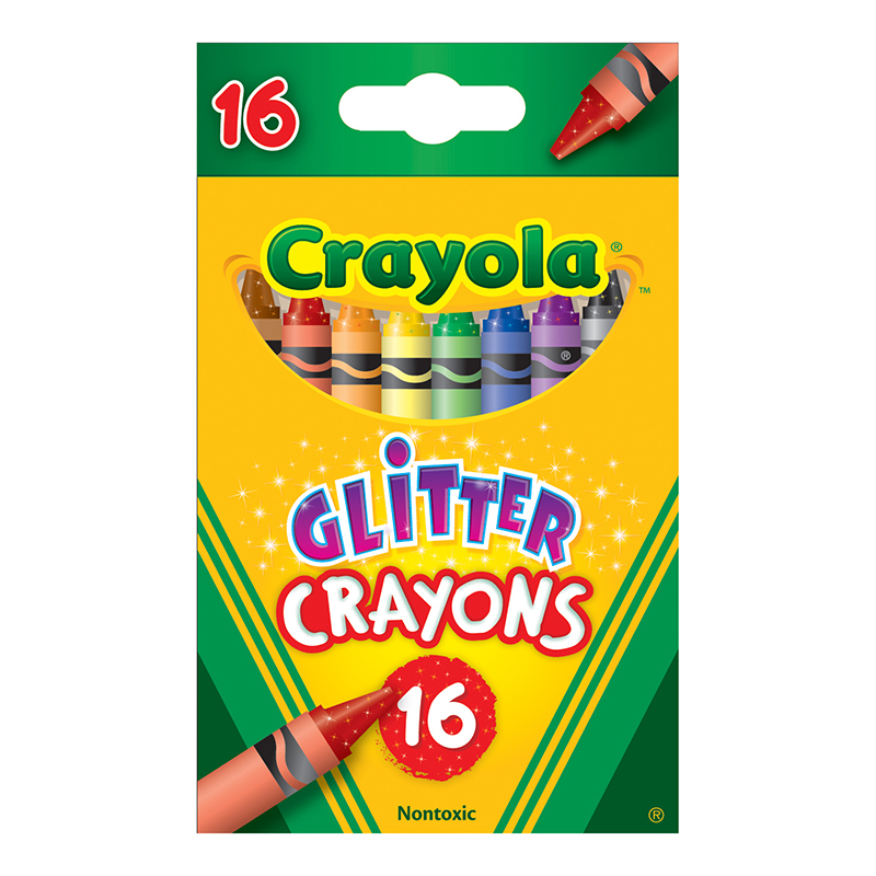 (6 Bx) Crayola Glitter Crayons 16ct