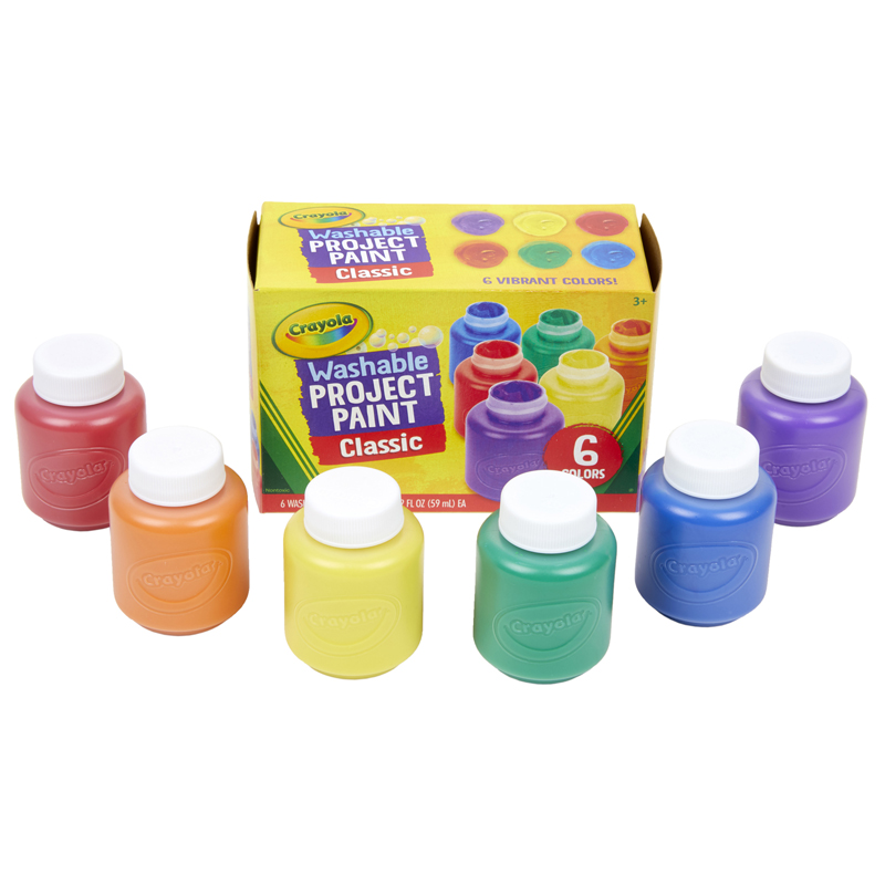 Washable Kids Paint 6 Jar Set