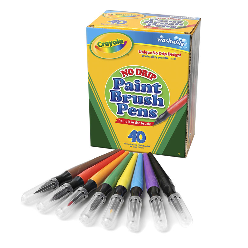 No Drip Paint Brush Pens 40ct