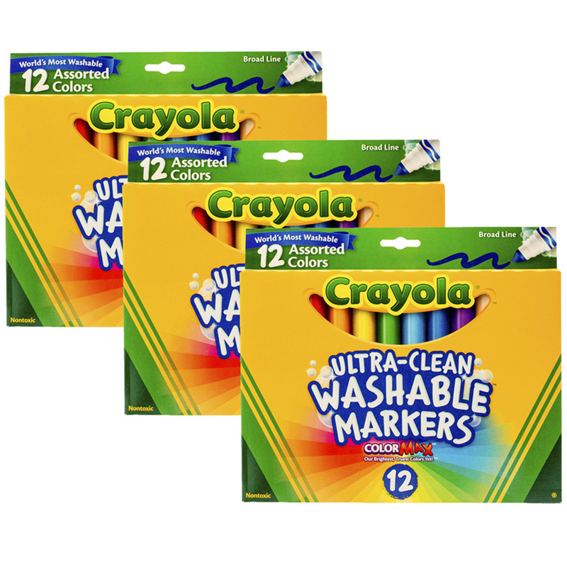 (3 Bx) Crayola Washable Markers