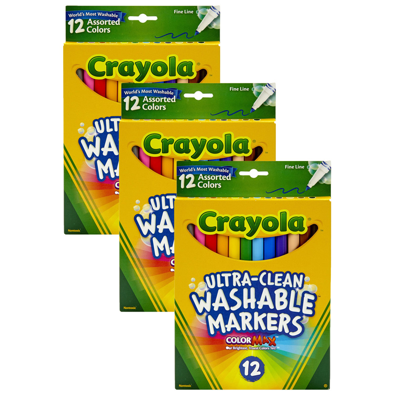 (3 Bx) Crayola Washable Markers