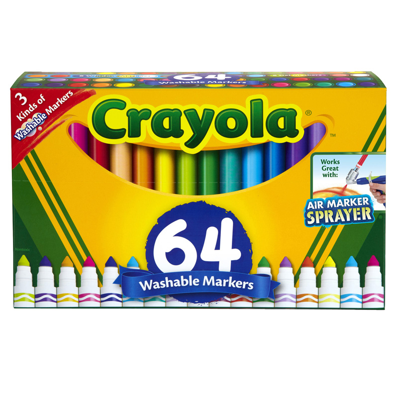 Crayola Wash Broad Line Marker 64pk