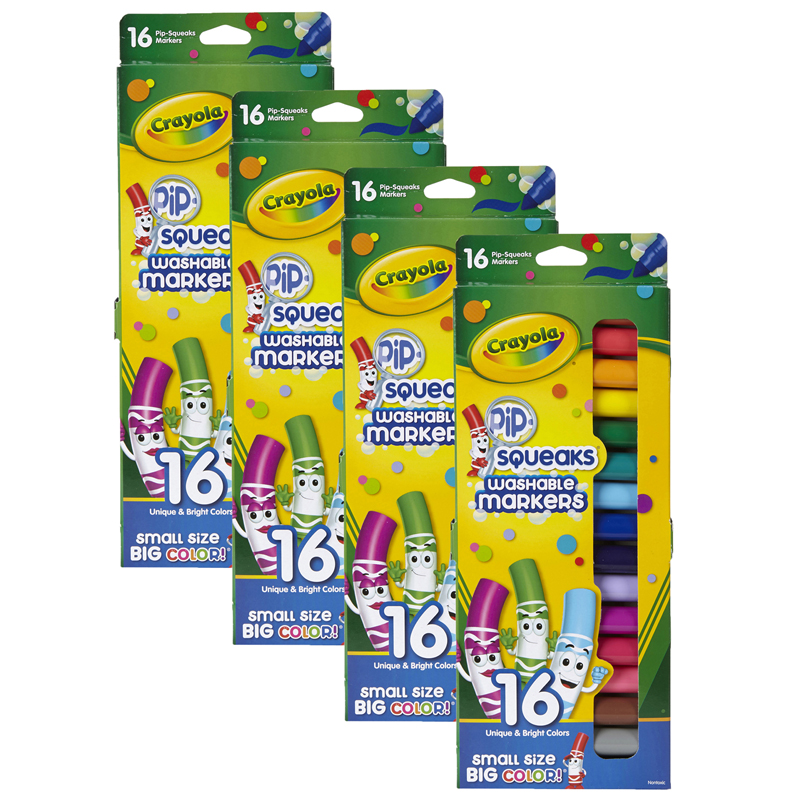 (4 Pk) Pip Squeaks Markers 16 Ct