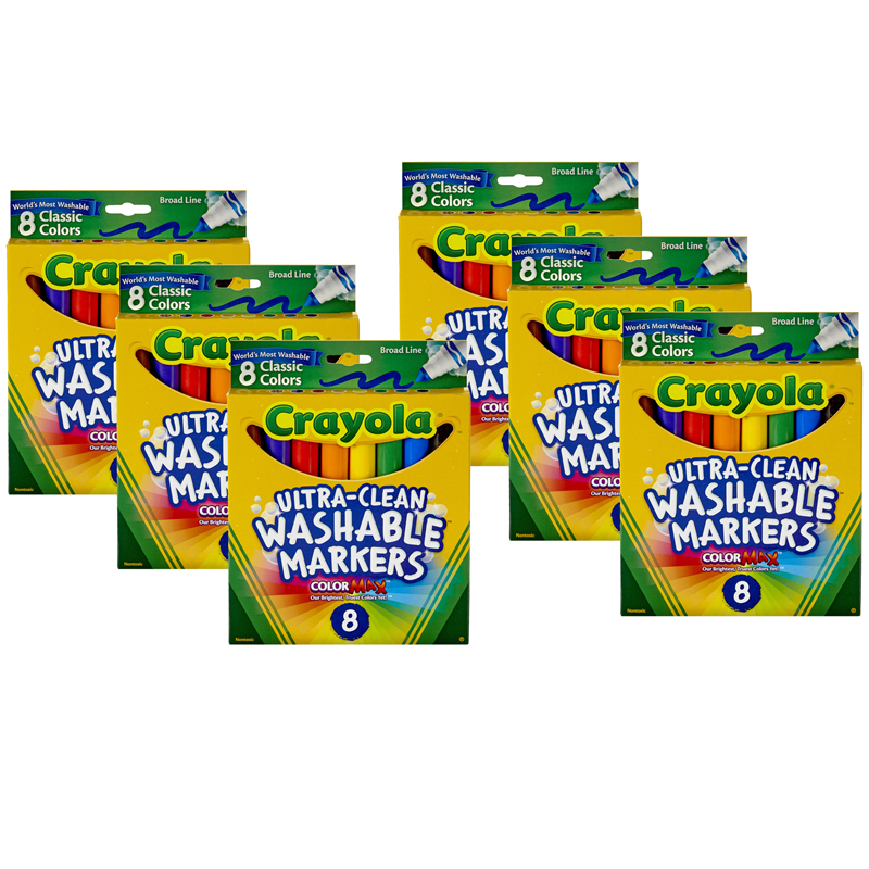 (6 Bx) Washable Coloring Markers