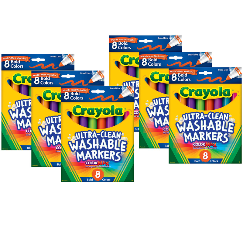 (6 Bx) Washable Markers 8ct Per Bx