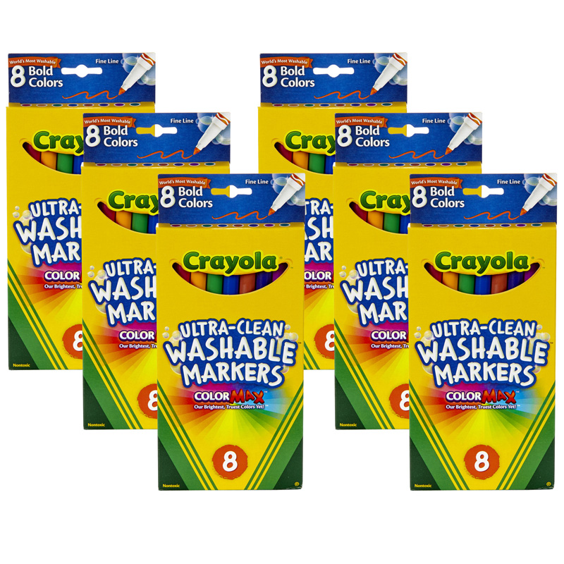 (6 Bx) Washable Markers 8ct Per Bx