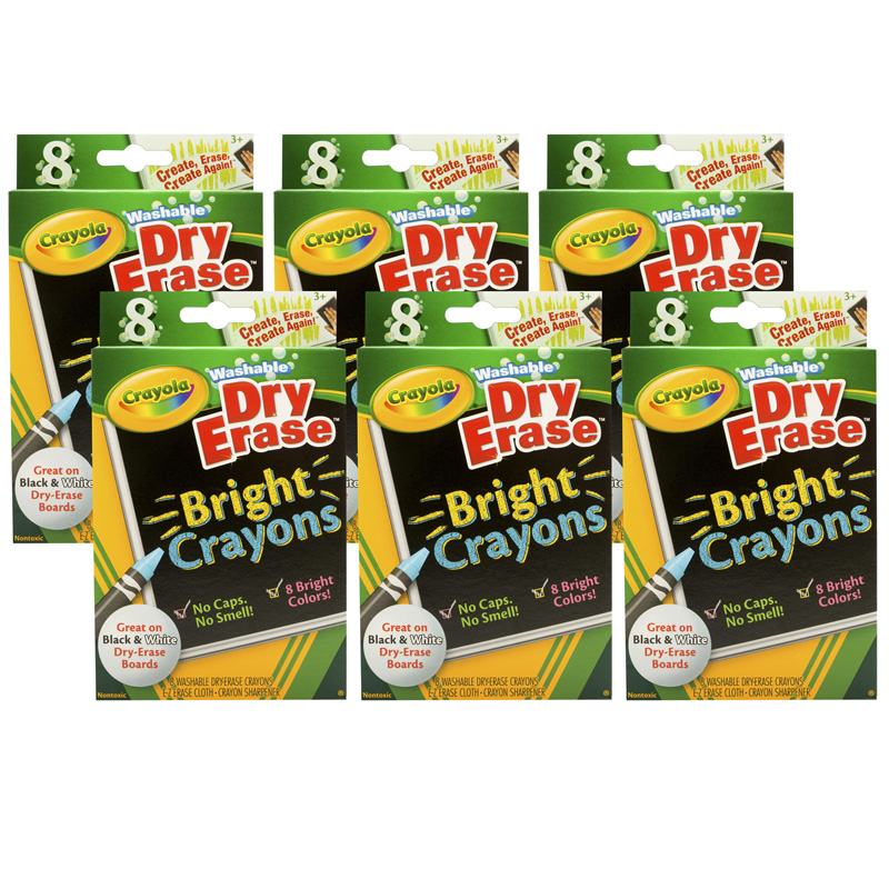 (6 Pk) Crayola Dry Erase Bright