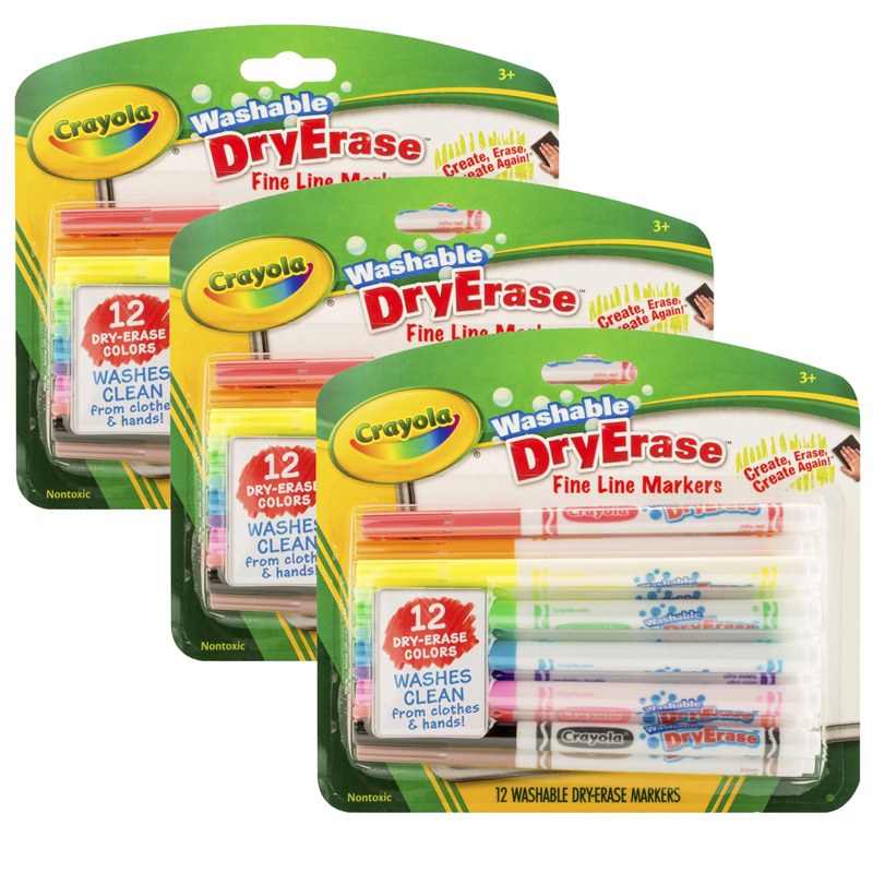 (3 Pk) Crayola Color Washable Dry