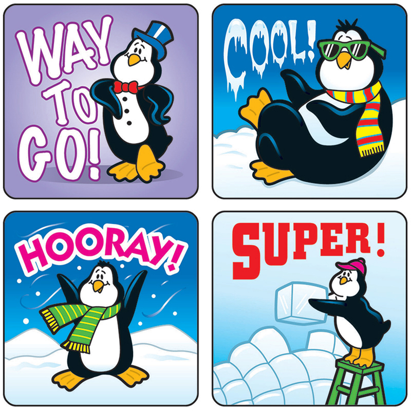 Stickers Penguins 120/Pk Acid &