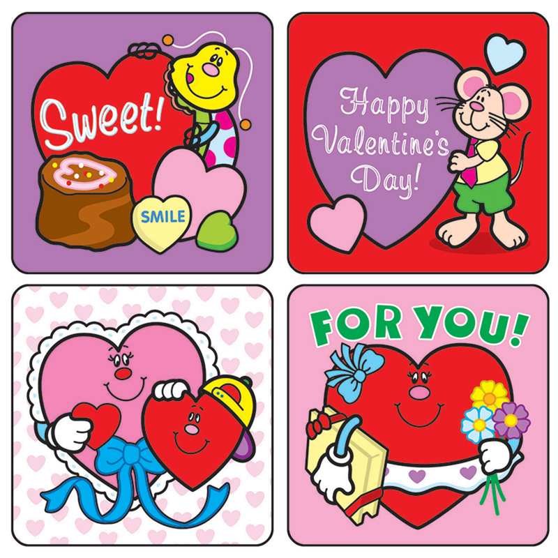 Stickers Valentines Day 120/Pk Acid
