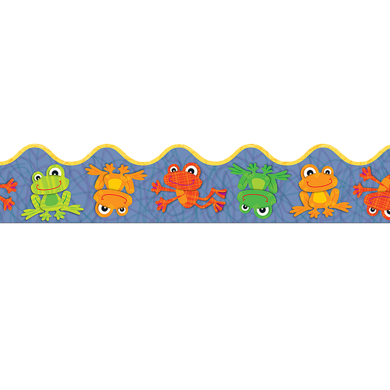 (6 Pk) Funky Frogs Scalloped Border