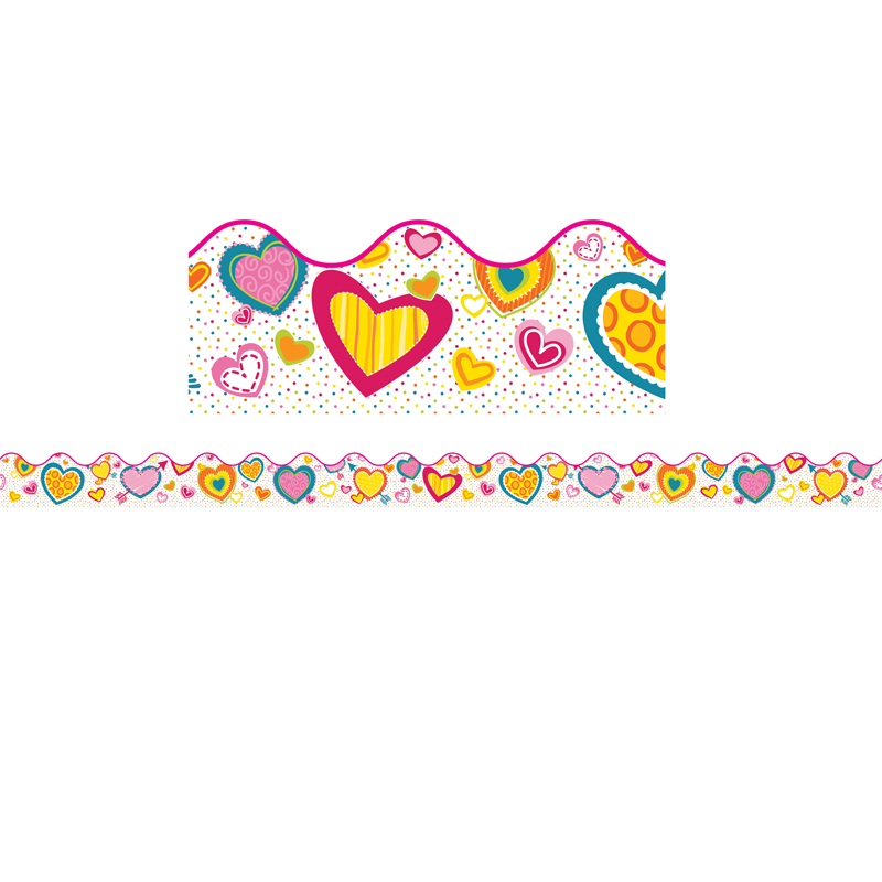 Hearts Scalloped Border