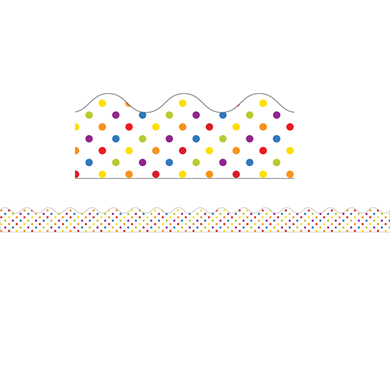 Super Power Rainbow Dots Scalloped