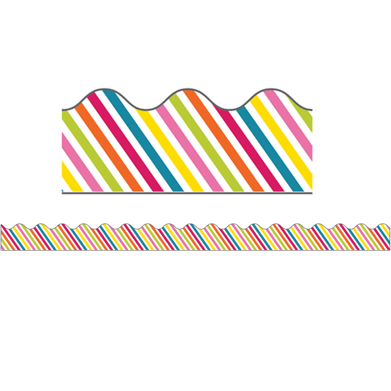 School Pop Rainbow Stripe Scalloped