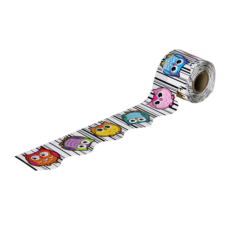 (6 Pk) Colorful Owls Scalloped