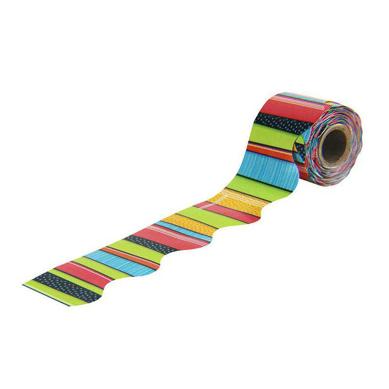 (6 Pk) Stylin Stripe Scalloped