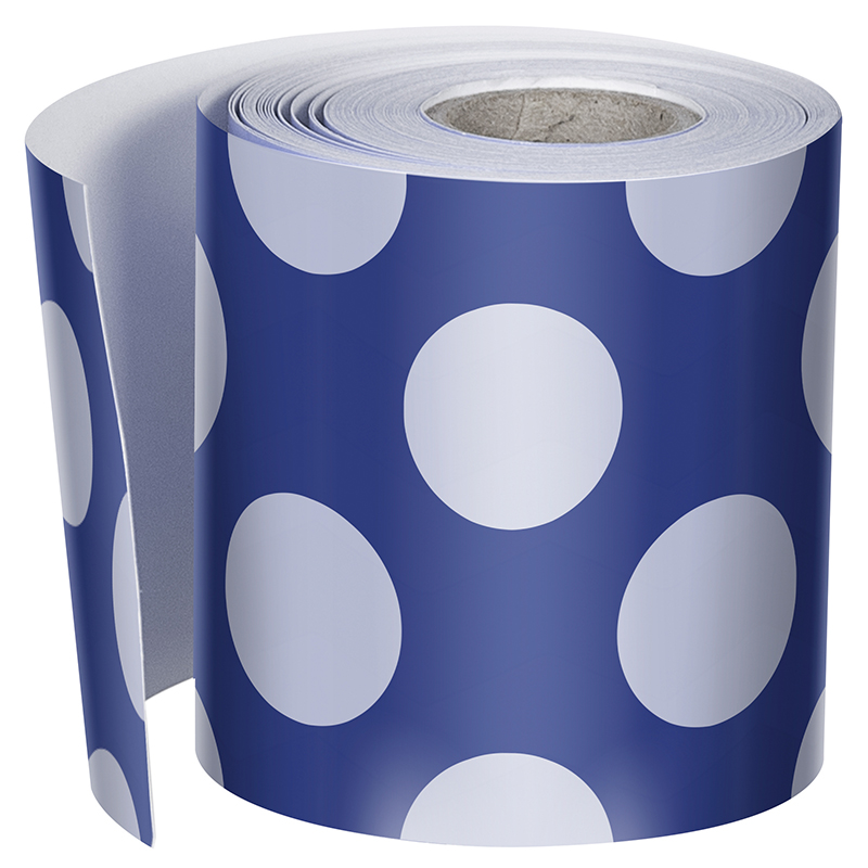 Navy W Polka Dot Straight Borders