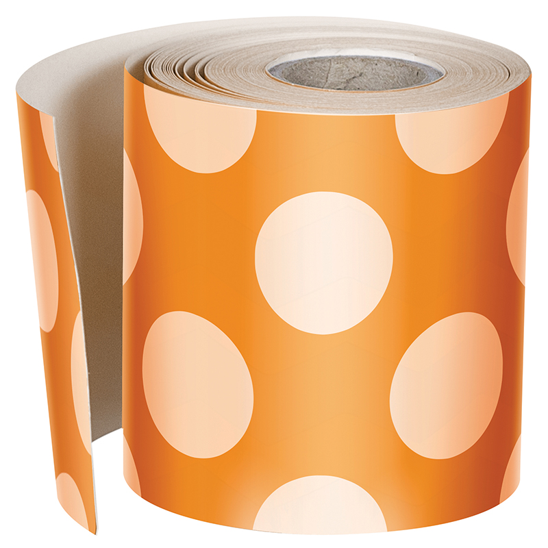 Org W Polka Dots Straight Borders