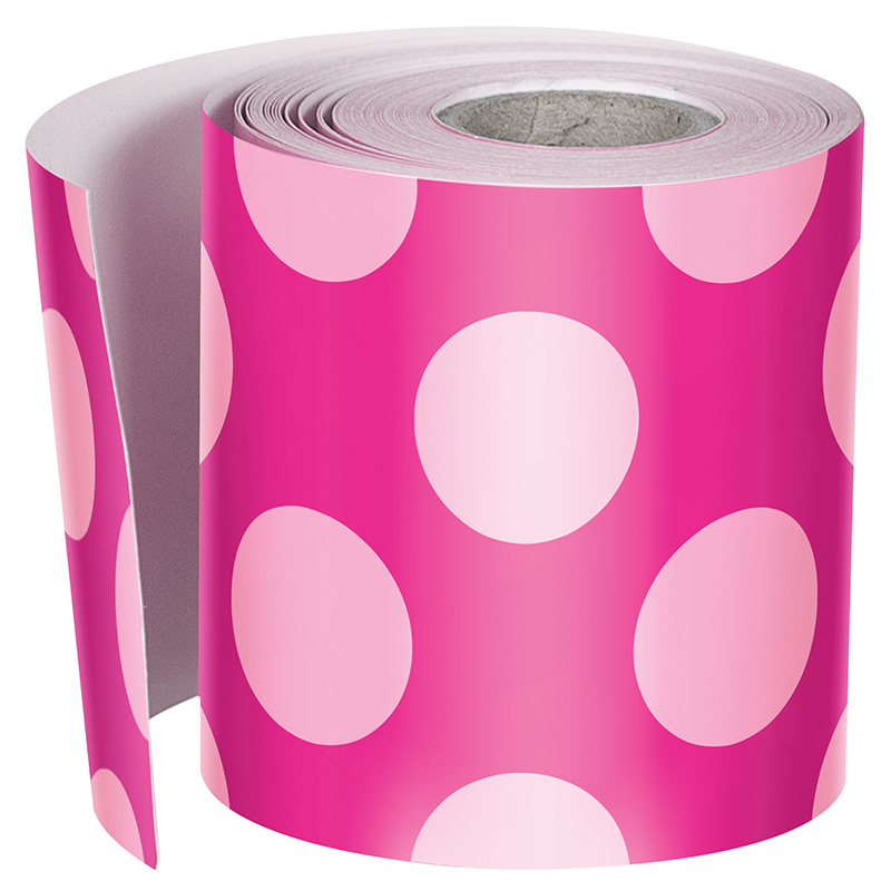Hot Pink W Polka Dots Str Borders