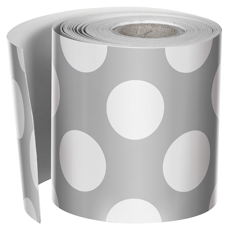 Gray W Polka Dots Straight Borders