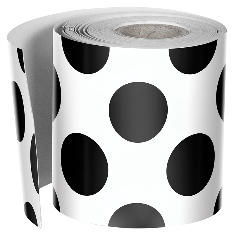 White W Polka Dots Straight Borders
