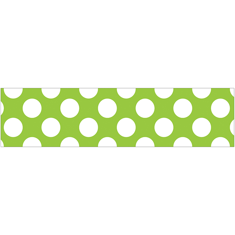 Lime W Polka Dots Straight Borders