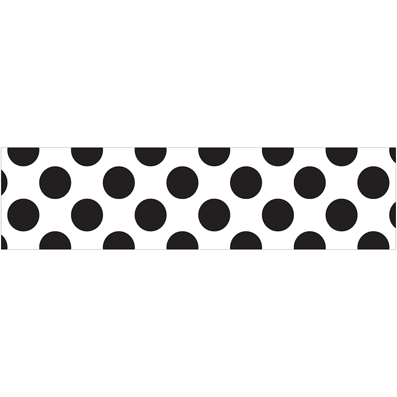 White W Polka Dots Straight Borders