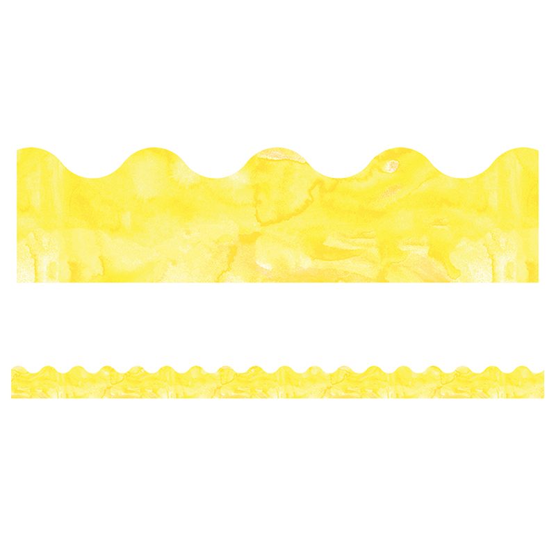 Watercolor Yellow Scalloped Borders