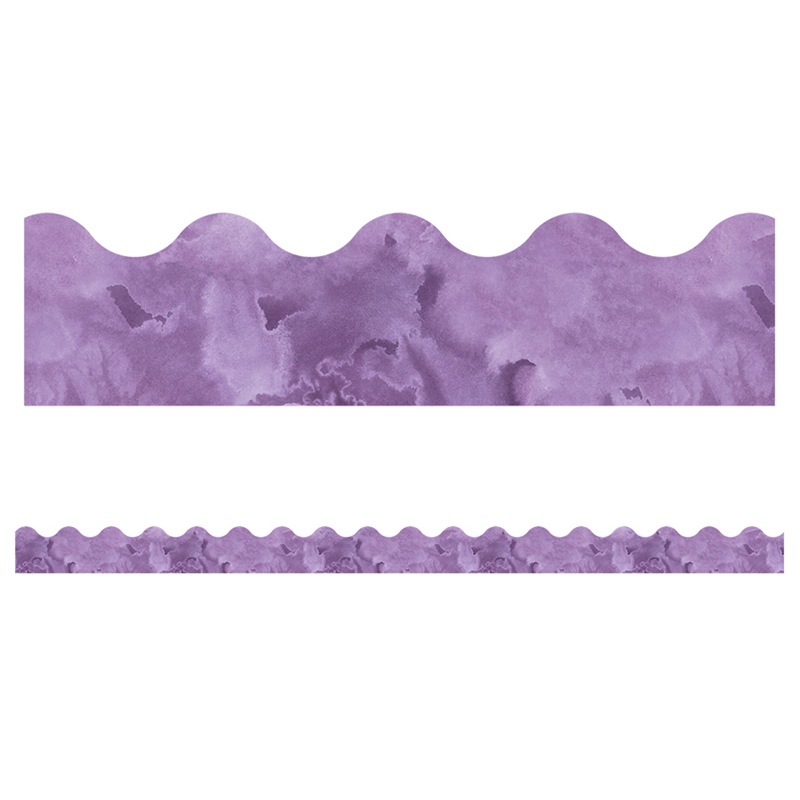 Watercolor Purple Scalloped Borders
