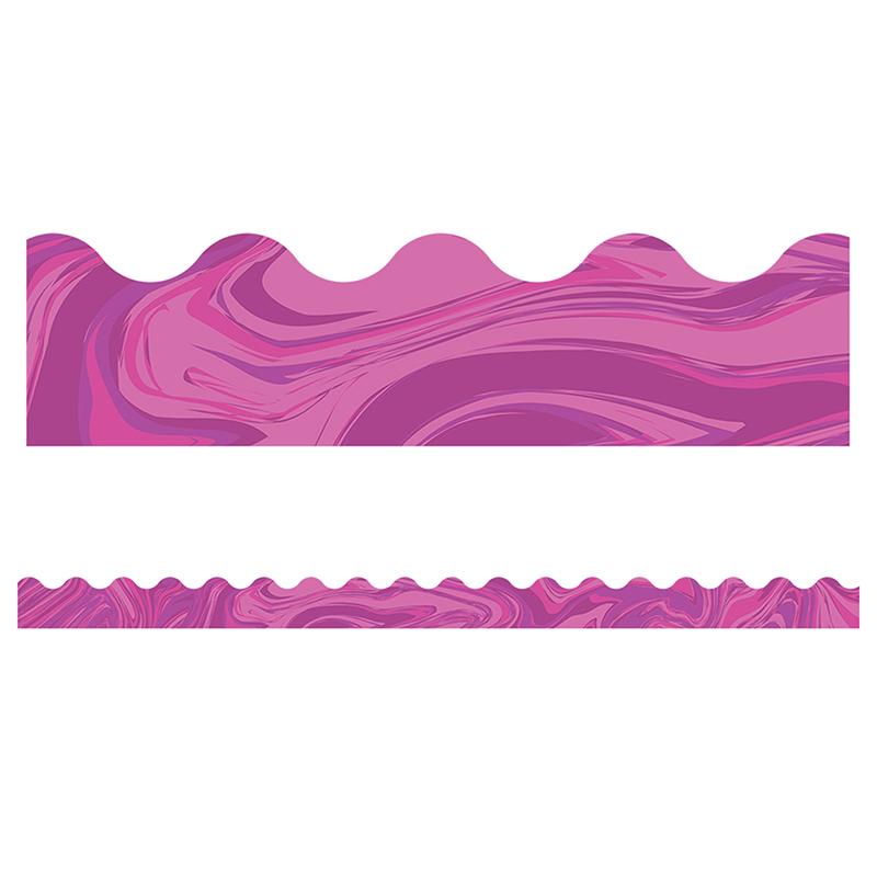 Pink Marble Scalloped Borders