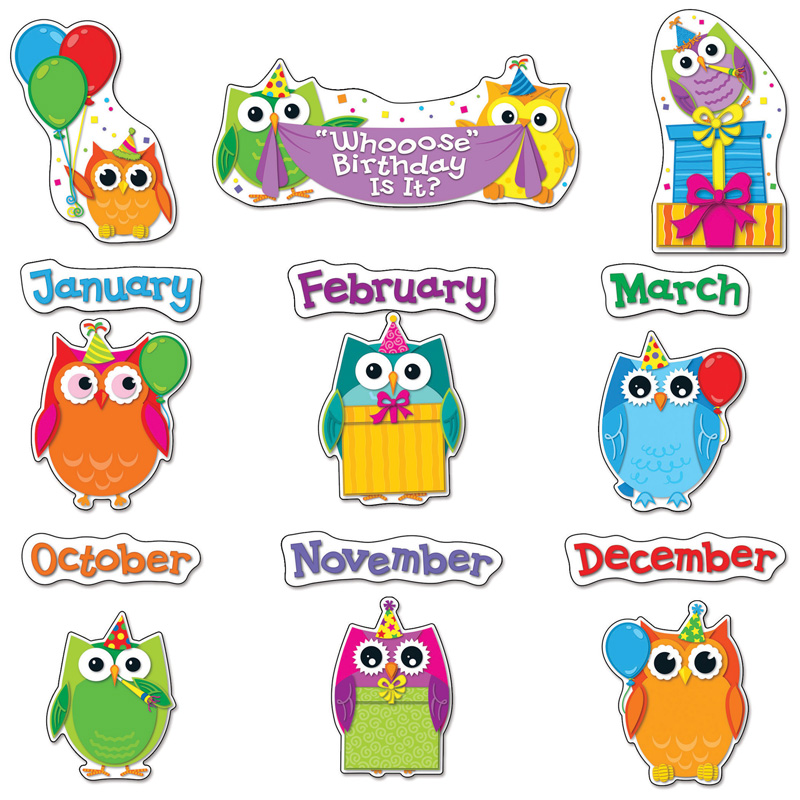 Colorful Owls Birthday Bb Set