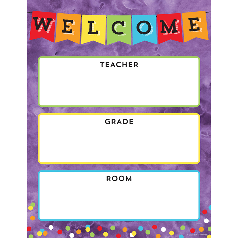 Celebrate Learning Welcome Chart