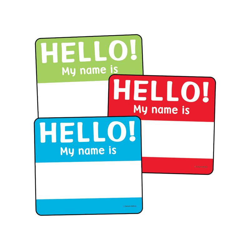 (6 Pk) Colorful Cutouts Hello Tags