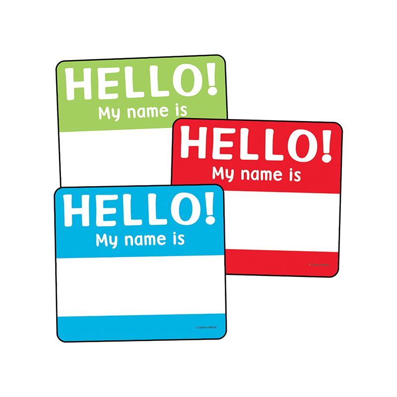Colorful Cutouts Hello Tags Asst