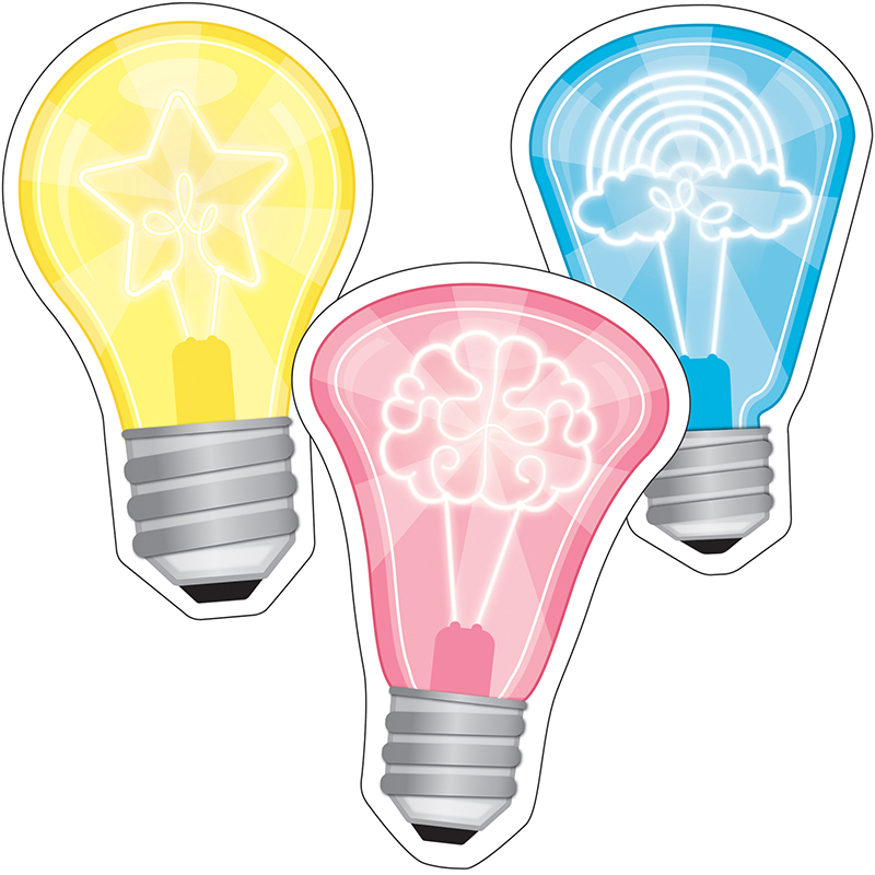 Colorful Cutouts Light Bulbs Asst