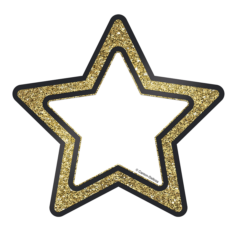 Gold Glitter Stars Cut Outs