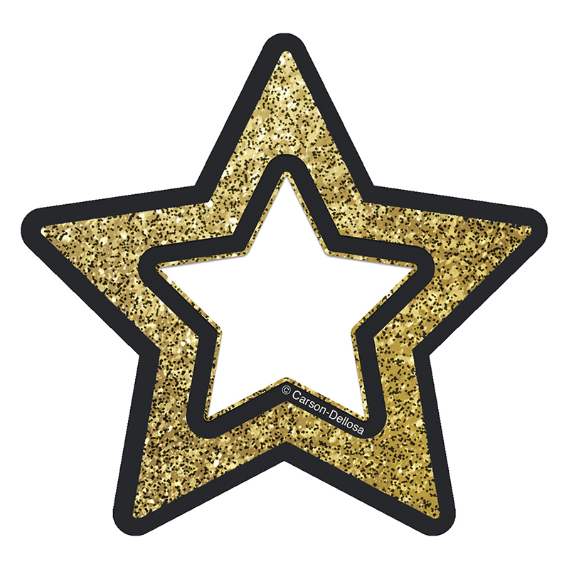 Gold Glitter Stars Cut Outs