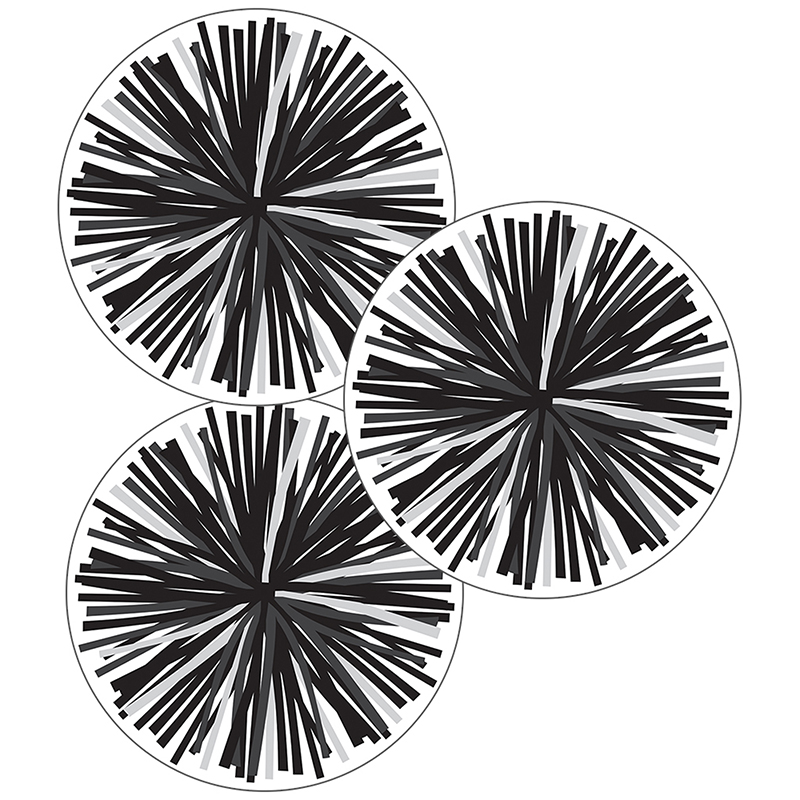 Black & White Poms Cut-Outs