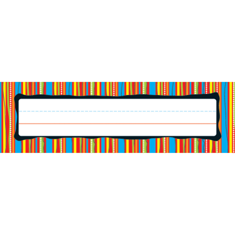 (6 Pk) Deskplates Colorful Stripes