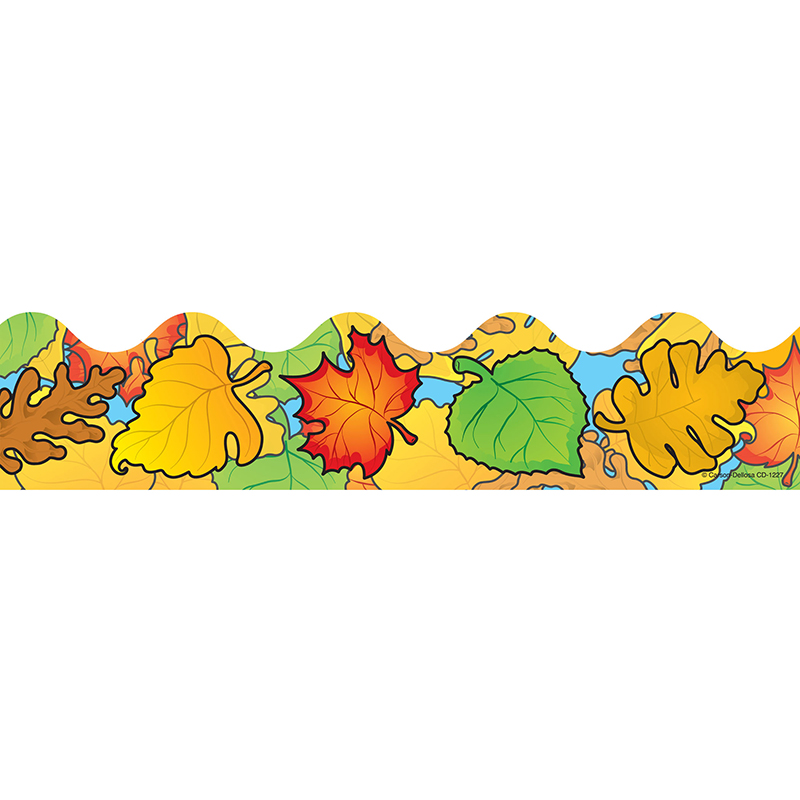 Border Colored Leaves Scalloped