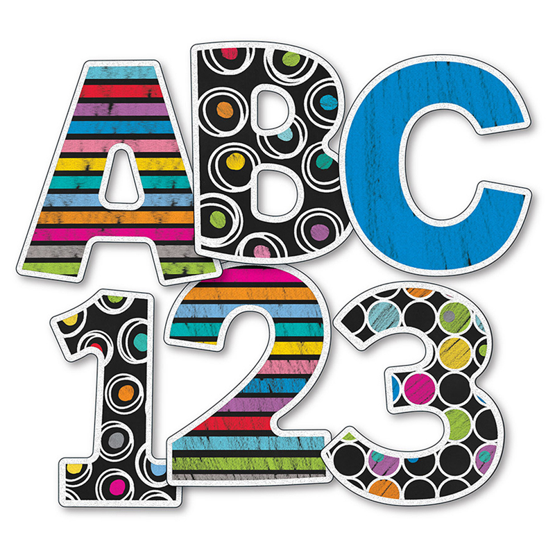 Colorful Chalkboard 4in Ez Letters