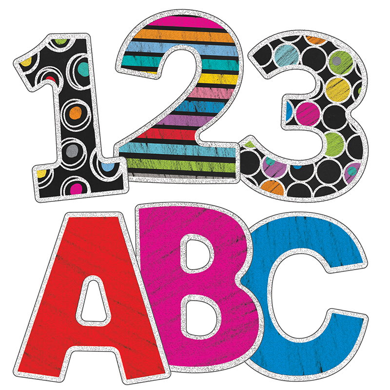 Colorful Chalkboard 3in Ez Letters